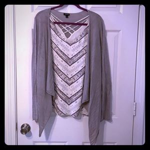 Gray sheer Torrid cardigan